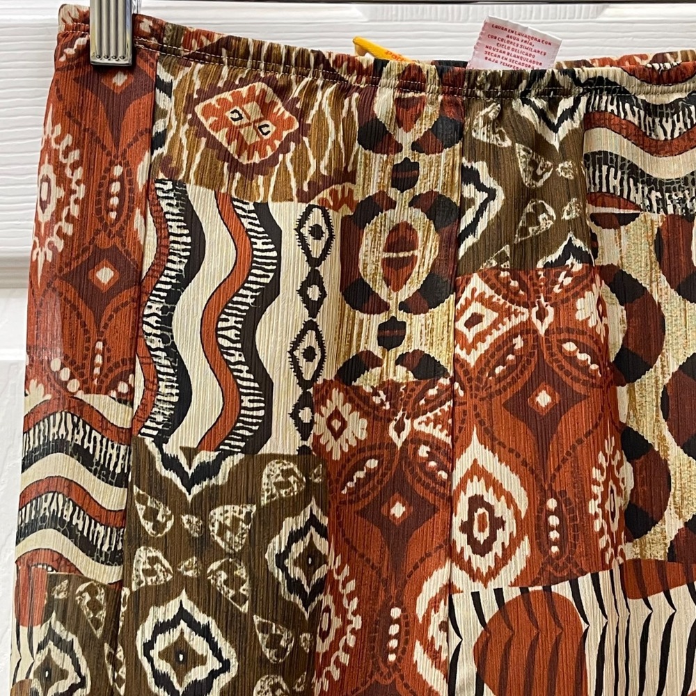 Ruby Rd Petite Women's Sz 4P Printed Full Elastic Waist Pull On Lined Maxi Skirt